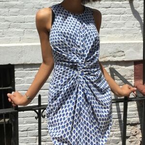 CARON CALLAHAN GOLDIE KNOT FRONT DRESS